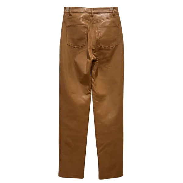 Wilfred Melina‎ Vegan Leather Pants Women 0 Tan Brown Camel High Rise Straight - Image 7