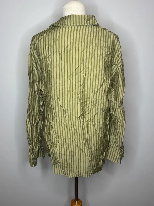 Nasty Gal - Green Oversized Striped Button Down - Image 4
