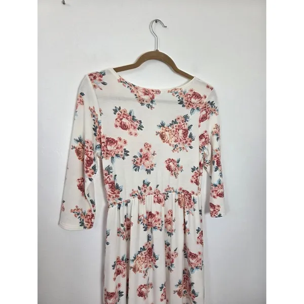 Chris & Carol Floral Maxi Dress Soft Knit Pockets Modest Teacher Cottagecore S - Image 9