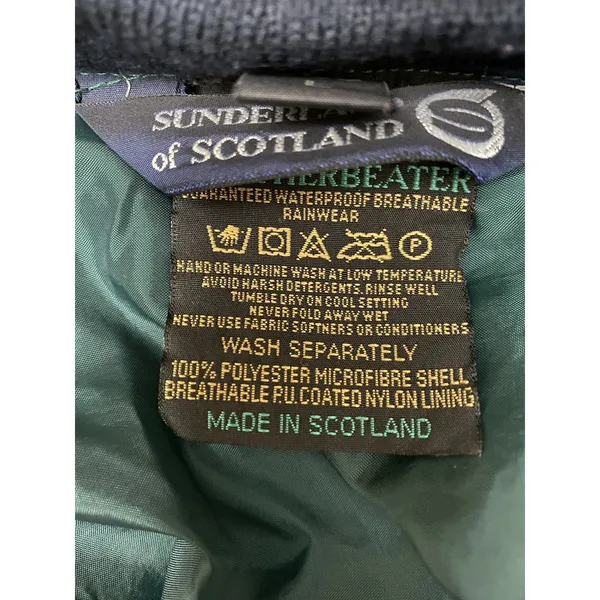 Sunderland of Scotland Weatherbeater Golf Windshirt Green‎ Plaid Womens Large L - Image 7