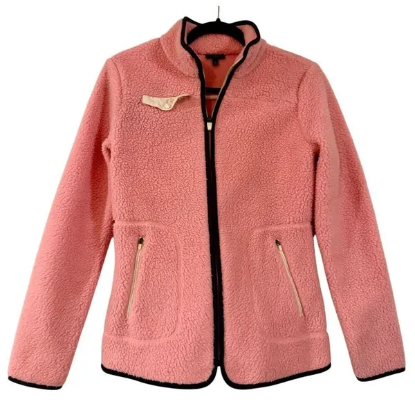 Talbots pink full zip Sherpa fleece jacket size small - Image 9