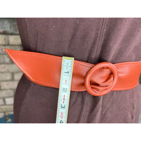 cinch belt Faux leather brown - Image 3