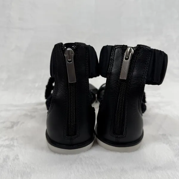 Sorel Gladiator Sandals Ruched Straps Back Zipper Black Leather Size‎ 6.5 - Image 5