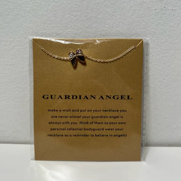 Guardian Angel Wings Charm Adjustable Gold Meaningful Grieving Healing Necklace - Image 3