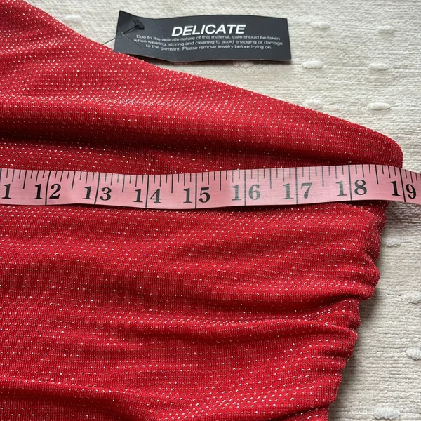 Gabrielle Union New York&Company x FASHION TO‎ FIGURE Red One Shoulder Dress L - Image 8
