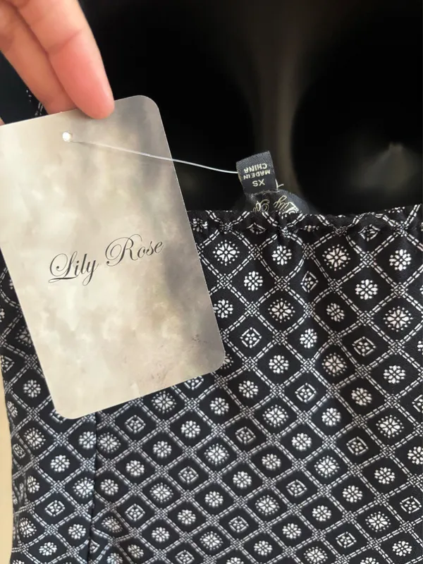 Lila Rose Black and White Spaghetti Strap Mini Sundress NWT - Image 3