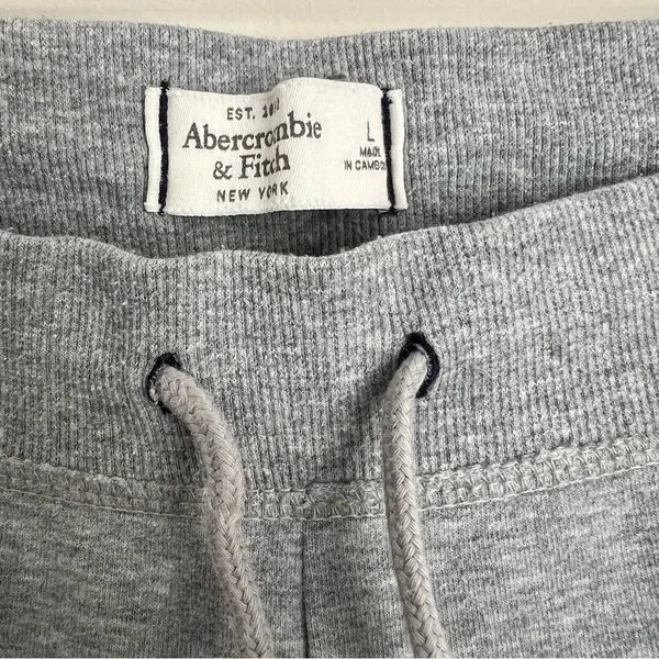 Abercrombie & Fitch Gray straight Sweatpants Logo spell out NY Y2k L - Image 2