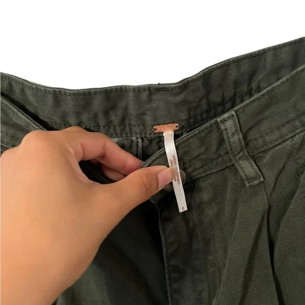 FREE PEOPLE Pleated Dockers Baggy Khaki Cargo Pants Jeans Trousers - Image 5