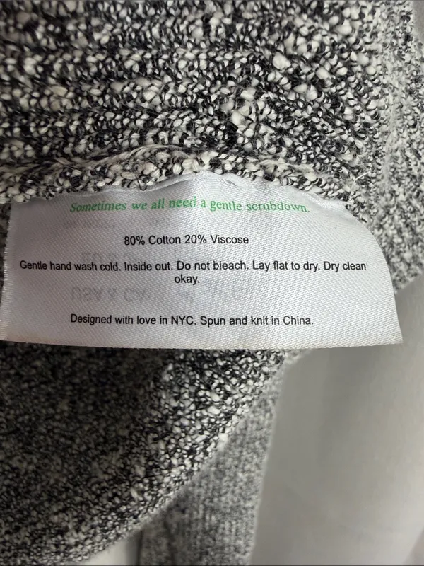 M.M. LAFLEUR The Butler Crewneck Sweater Knit Boucle Black White Medium - Image 5