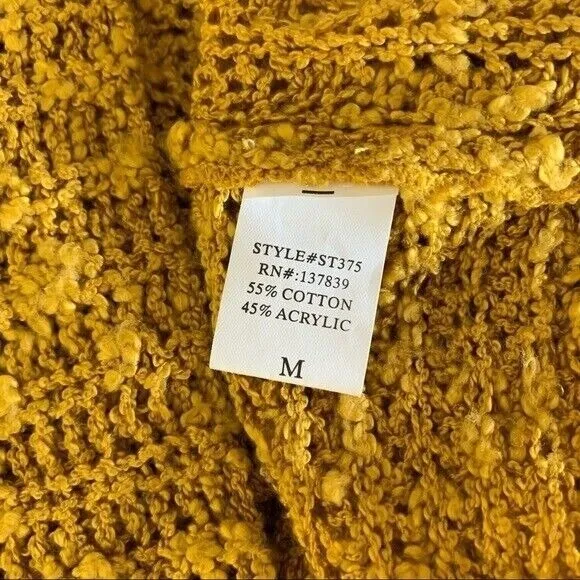 Dreamers Sweater Medium Mustard Knit Cozy Fall Winter Cottagecore - Image 7