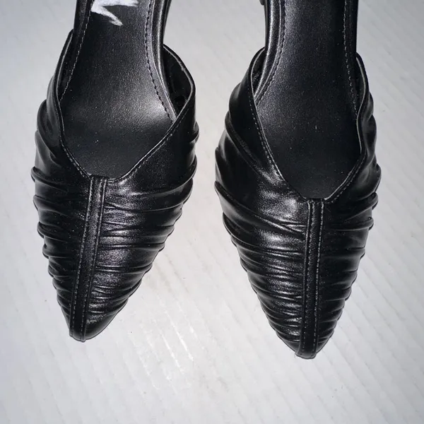 Calvin Klein KCG LINA-R Shoes Womens 5.5 Black D'Orsay Pleated Heels Pointed Toe - Image 7