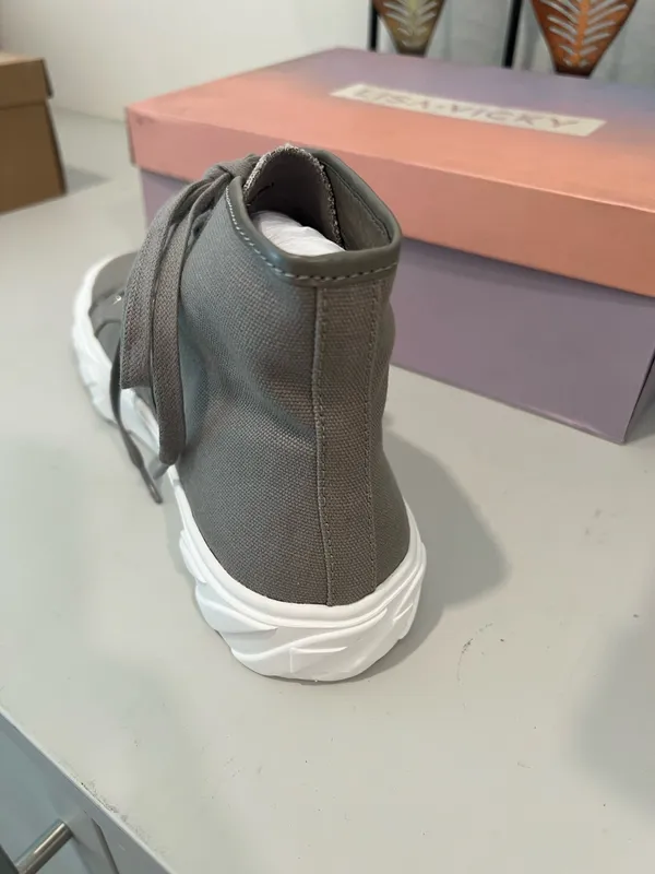 Gray High-Top Sneakers Size 11 by Lisa Vicky - Image 4