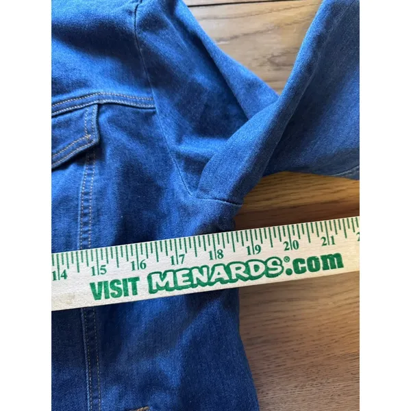 Coldwater Creek Women Large Blue Denim Button‎ Jean Jacket Y2K Business Casual - Image 5
