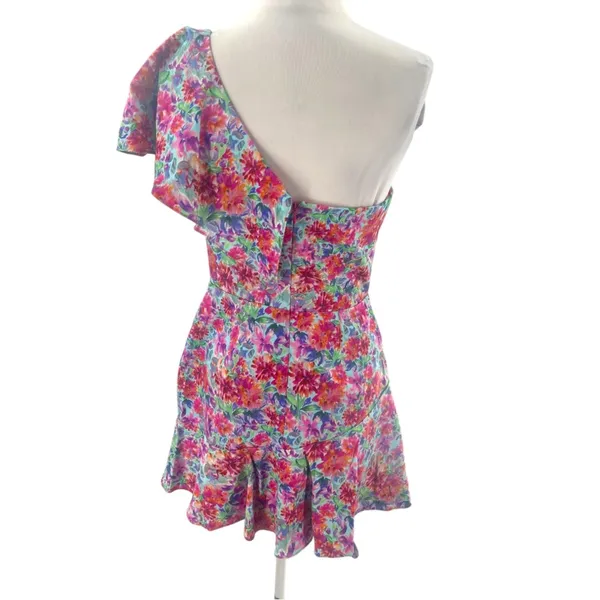Amanda Uprichard x Revolve Mckinnon one shoulder floral mini dress in formosa S - Image 4