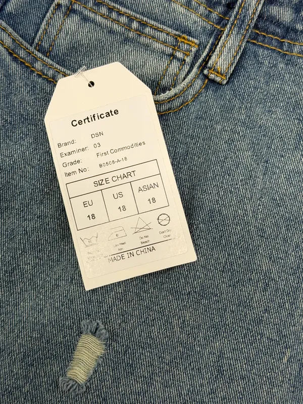 DSN Wide Leg Distressed Two Tone Blue Denim Jeans Womens Size 18 NWT - Image 2