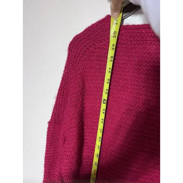 Free People All Mine Sweater Raspberry Size XS Pink V Neck Alpaca Wool - Image 8