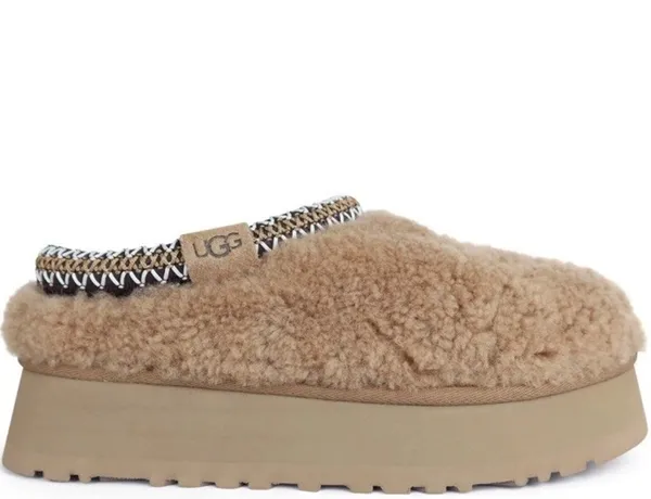 UGG Tazz Maxi Curly Chestnut Fur Slippers Womens Size 6 SOLD OUT - Image 2