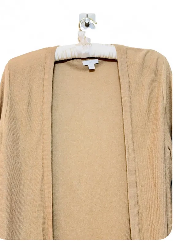 J.Jill Women’s Linen Blend Open Front Cardigan with Fringe Cuffs Size Medium - Image 7