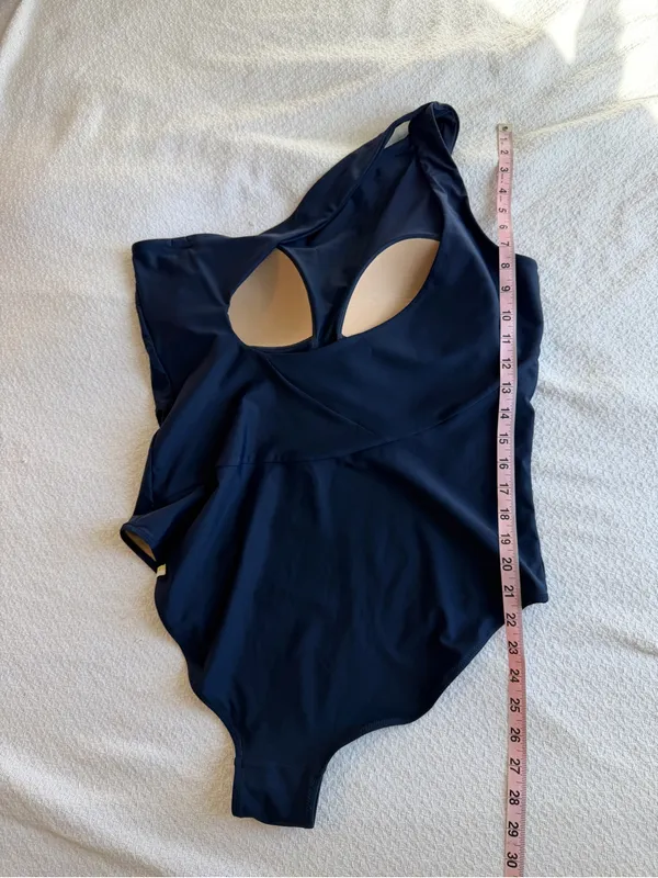 Summersalt The Ruched Sidestroke One Piece Swimsuit Navy Blue 16 NEW - Image 4