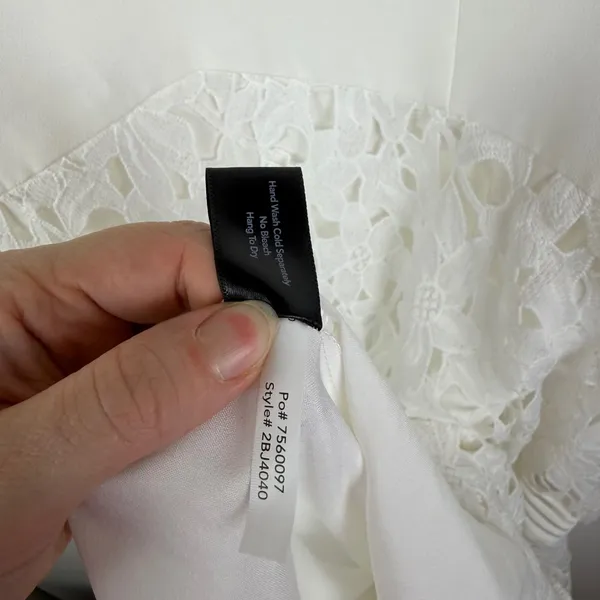 NWT Boston Proper White Lace Pom Pom Swiss Dot Maxi Dress‎ Large Bridal Cottage - Image 11