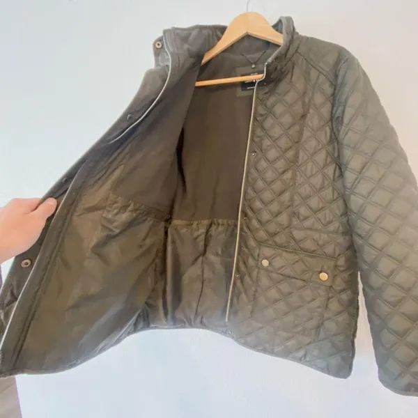 Lucky Brand Women's Quilted Army Green Insulated Winter Jacket - Large - Image 5