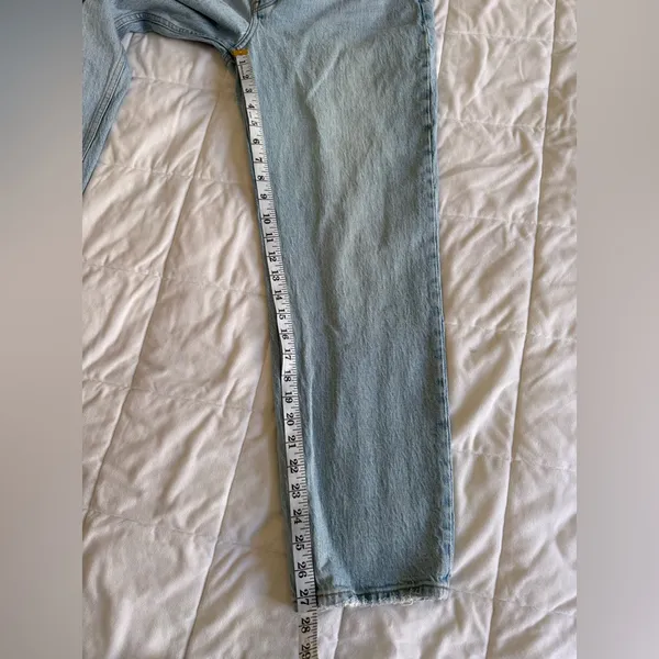 Abercrombie & Fitch Light Blue Straight Leg Jeans - Image 8