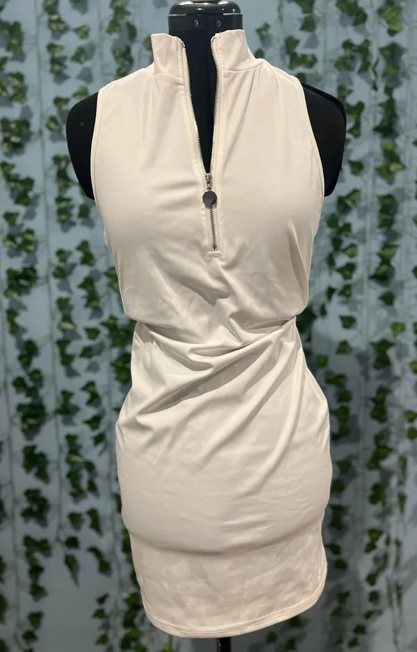 White Quarter Zip Athletic Dress Size M - Image 3