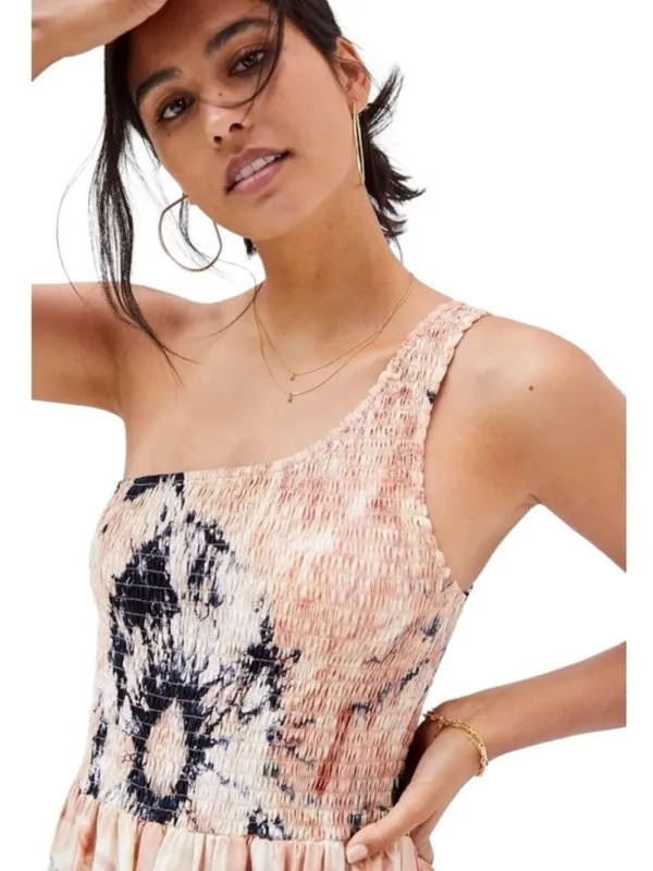 NWT Anthropologie‎ SWF Asymmetric Maxi Smock Tiered Cottagecore Dress Coastal L - Image 5