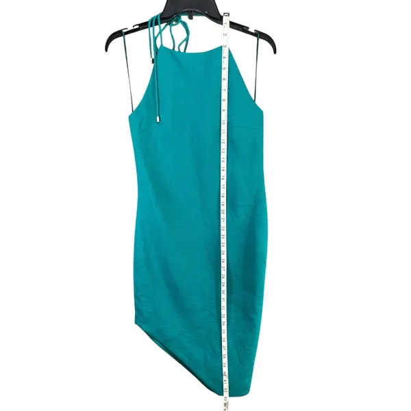 C/MEO Collective Star Lesson Dress Womens S Green Asymmetric Halter Textured‎ - Image 9
