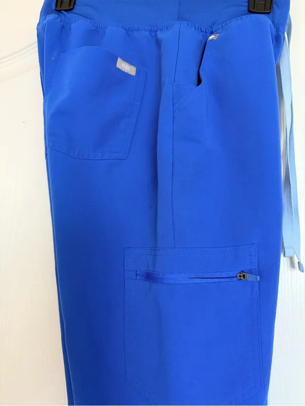 Figs Women’s Zamora Royal Blue Jogger Scrubs with Contrast Drawstring - Image 6