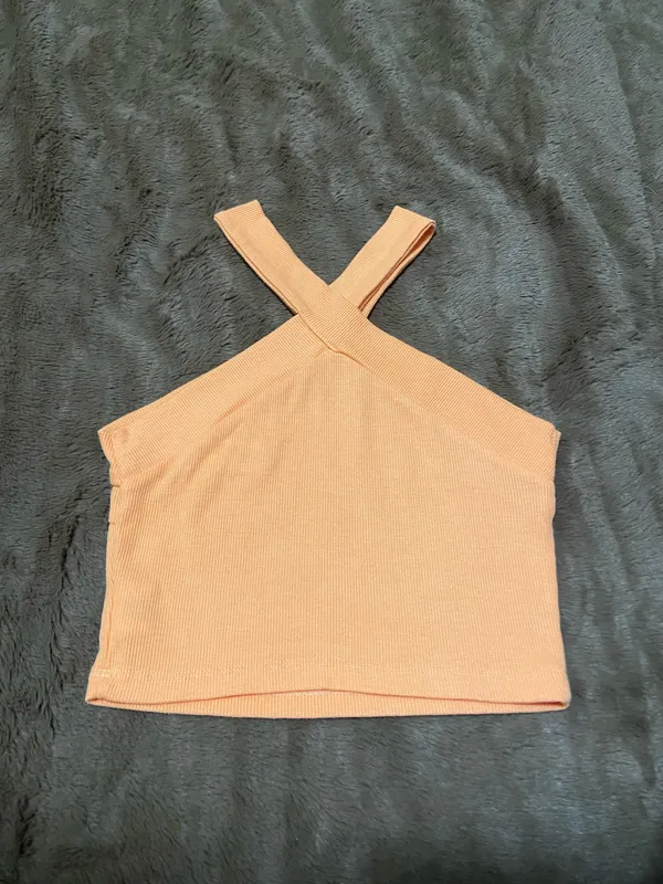 Cross Cross Ribbed Halter Top - Image 2