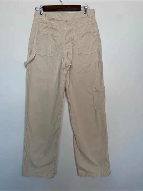 Aritzia Sun-deh Carpenter Utility Pants Cream Ivory Organic Cotton Size 6 - Image 2
