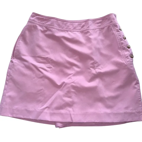 IZOD Golf Skort‎ Women 6 Pink Athletic Tennis Skirt Side Zip Button Golfcore - Image 2
