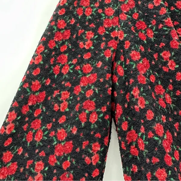 RTR Black Halo Briar Long‎ Sleeve Black & Red Rose Floral Print Mini Dress Sz 6 - Image 12