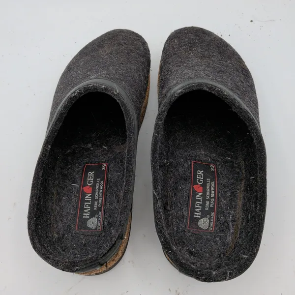 Haflinger Grizzly Wool Clogs Charcoal Gray Felt Slip On Shoes EU 39 Womens 8-8.5 - Image 6