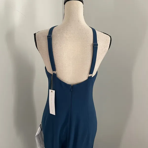 Dress the Population Navy Blue Halter Neck Dress Medium Event Demure Formal Gown Bridesmaid Prom‎ NWT - Image 5