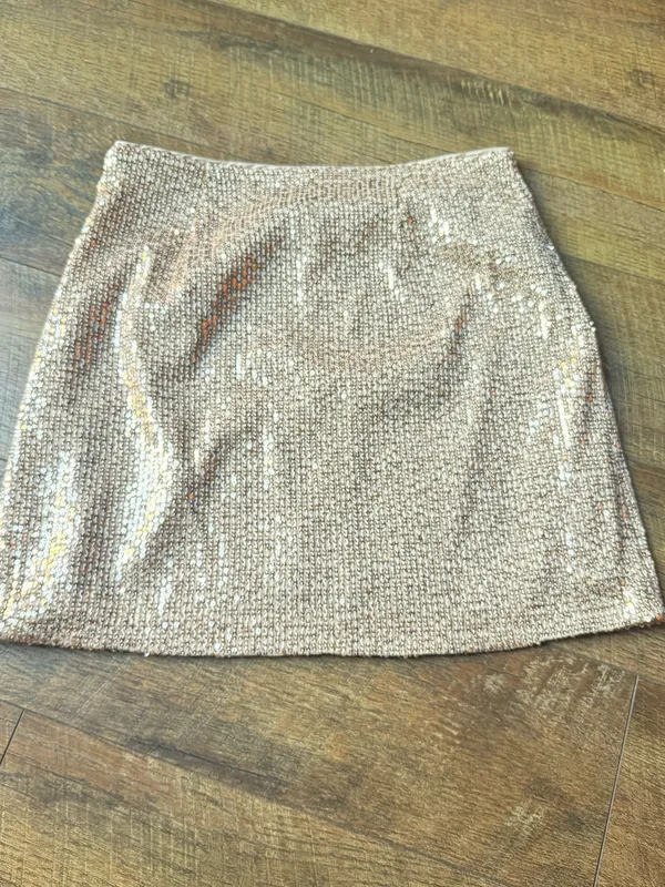 Banana Republic Sequin Mini Skirt - Champagne Gold NWT - Image 5