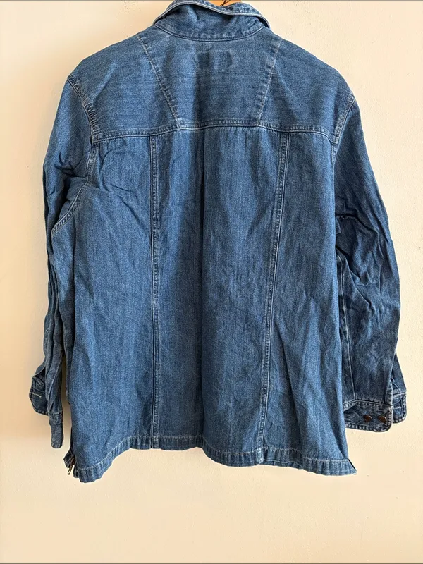 Bill Blass Vintage Denim Full Zip Shacket Shirt Women’s Size 2X - Image 2