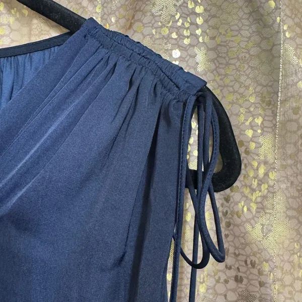 White House Black Market Navy Blue Sleeveless Pleated Midi Dress XL - Image 6