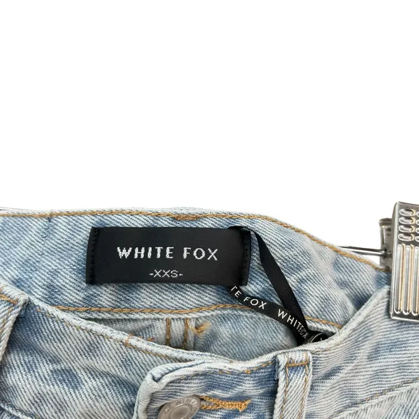White Fox Boutique Hurt Feelings Denim Shorts Powder Blue Wash Size‎ XXS - Image 7