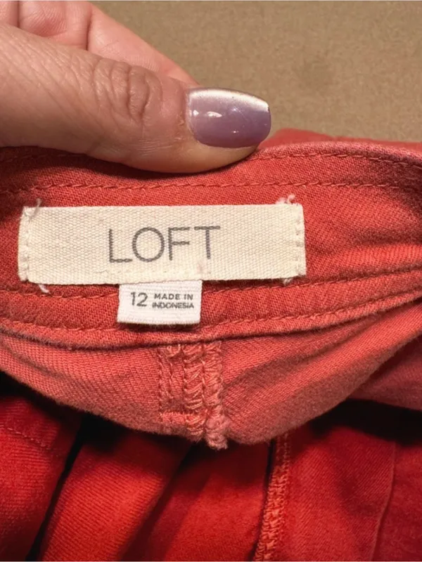 LOFT Coral Red Straight Leg Pants - Image 3