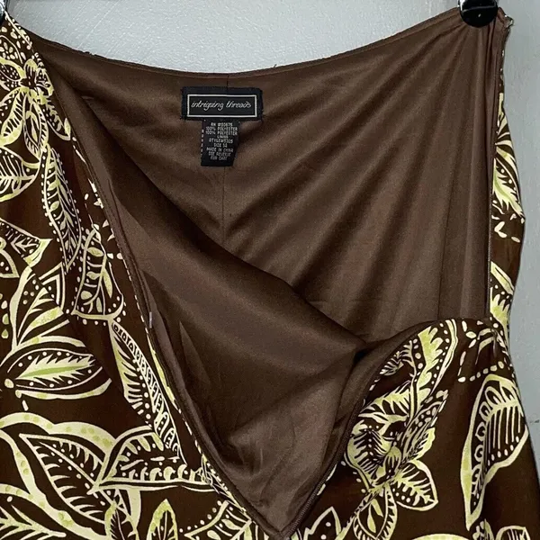 Intriguing Threads Size XL Brown Green Asymmetrical Skirt Fairy Romantic Y2K - Image 6