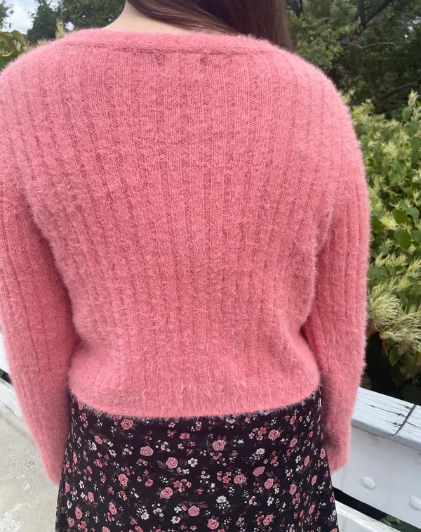 Kohl's Fuzzy coral cardigan - Image 3