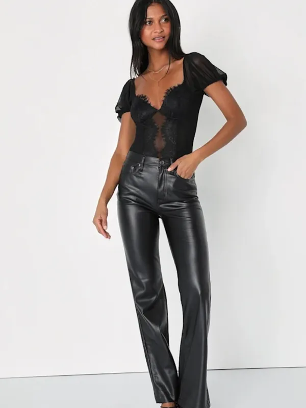 LULU's Sexy Chic Black Lace Bustier Date Night Party Vacation Bodysuit - Image 2