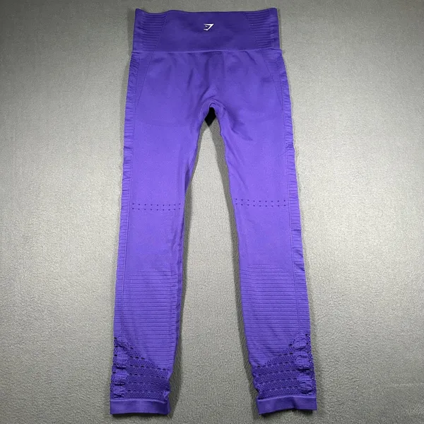 Gymshark Leggings Womens Medium Purple High Rise Seamless Ventilated Ankle - Image 12