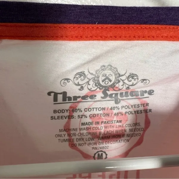 Three Ships Women's Size Medium Quinn Shirt Raglan Sleeve Clemson Tigers White - Image 12