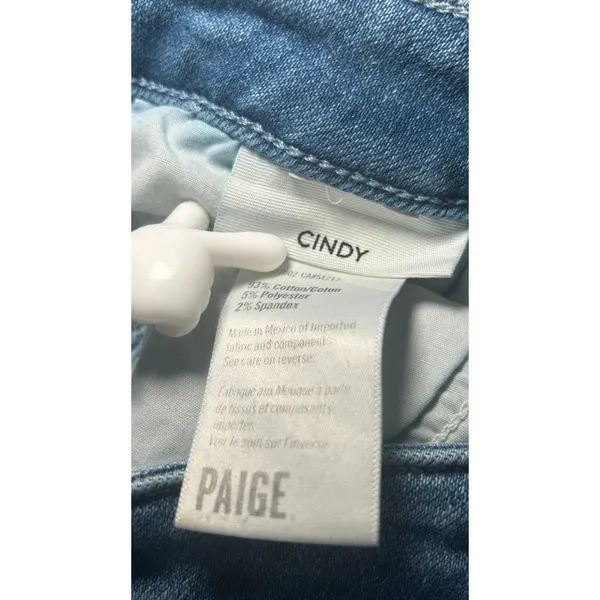Paige Cindy‎ High Rise Straight Leg Jeans Lover Wash Grand Hem 26 5512E77-7125 - Image 8