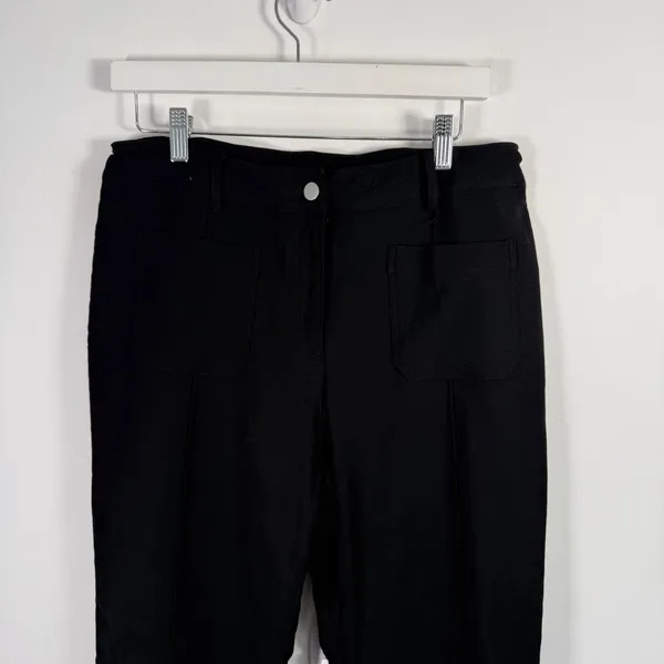 Halara High Waisted Work Flare Pants Pockets Black Office Career Womens Large - Image 4