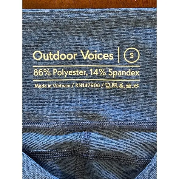 Outdoor Voices‎ Blue Wide Waistband High Rise Cropped Athletic Leggings Size S - Image 5