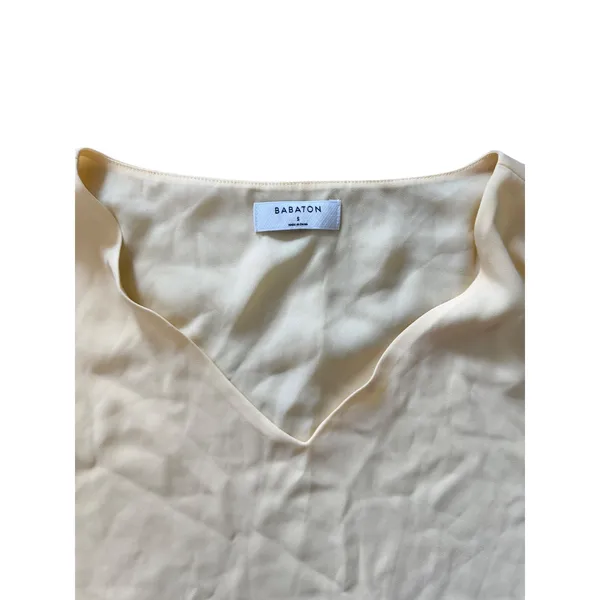 Babaton by Aritzia Womens Yellow V-Neck Long Sleeve Blouse Top Size Small Chic‎ - Image 3